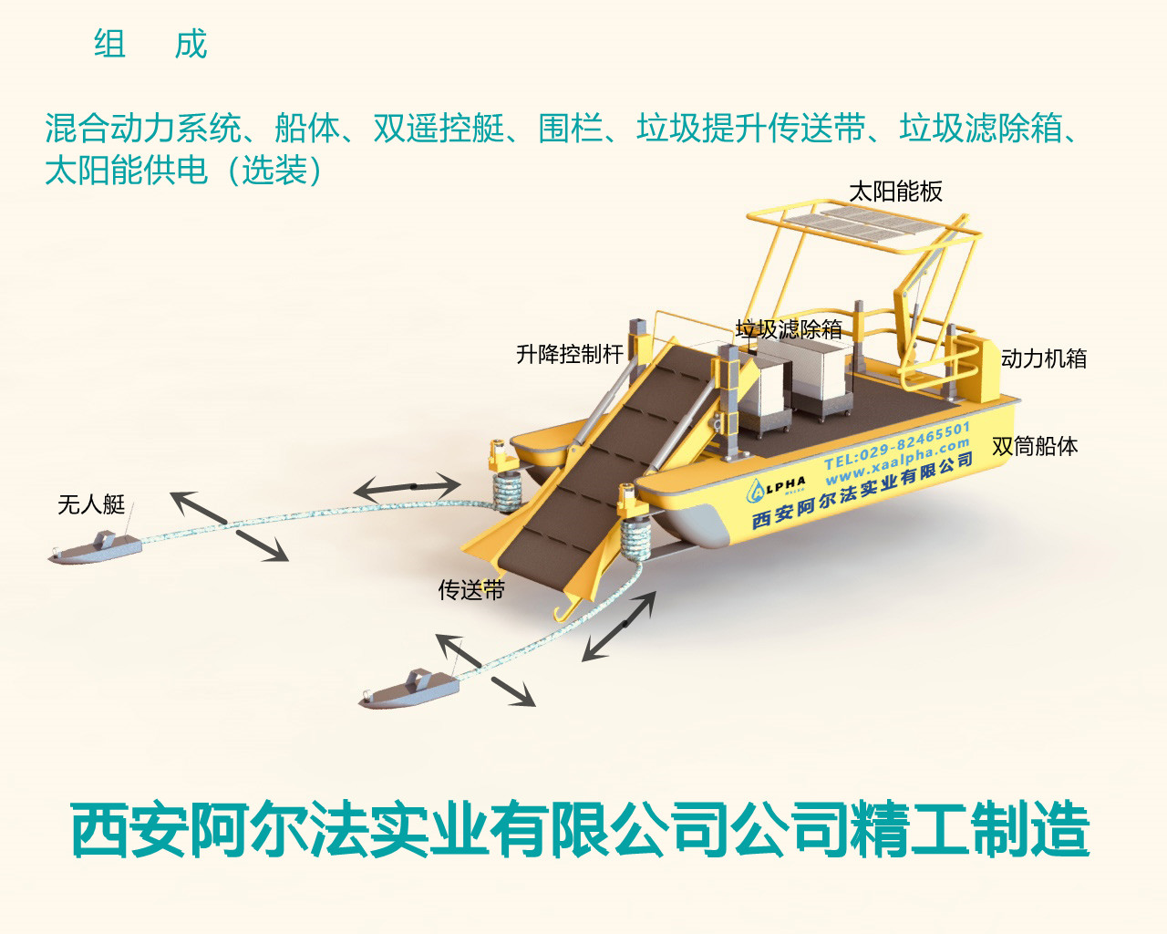 长臂垃圾打捞船